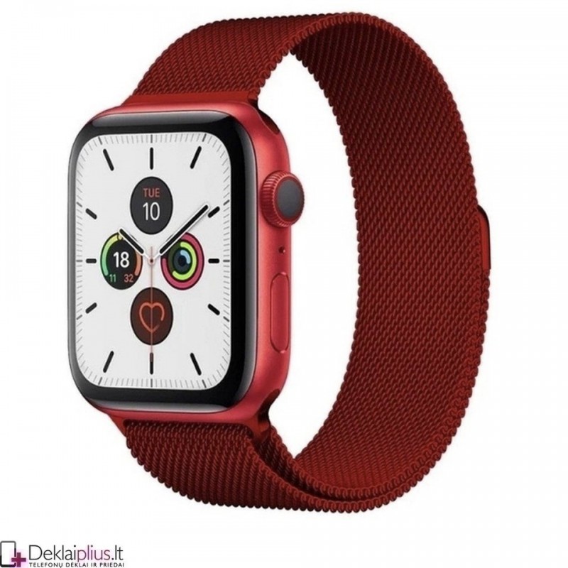 Magnetinis dirželis - raudonas laikrodžiui Apple Watch 2/3/4/5/6/Se (44mm/42mm) Magnetinis dirželis - raudonas laikrodžiui Apple Watch 2/3/4/5/6/Se (44mm/42mm)
